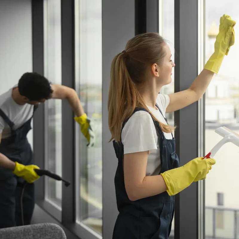 Pulizia professionale vetri e vetrate uffici Milano